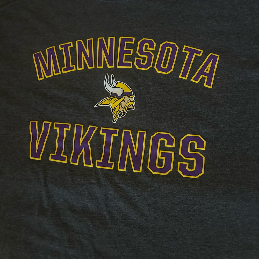 Fanatics Dark Gray Minnesota Tee with Purple and Gold Accents Men’s Size XXL - Picture 5 of 6